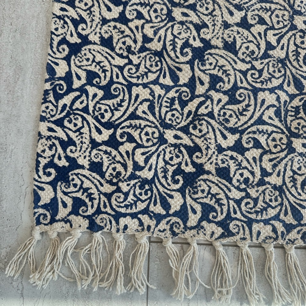 Decorative Block Print Rug - Picture 4 of 5